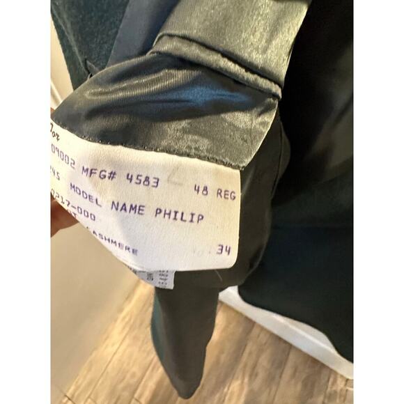 Gieves & Hawkes Men's Green 100% cashmere gold Button Front Blazer Coat Size 48 - Picture 7 of 13